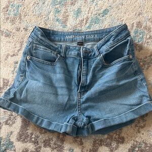 American Eagle Outfitters Medium Blue Denim Cuffed Shorts
